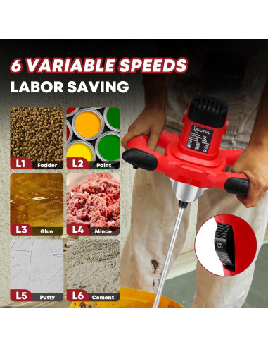 Mezclador de Cemento SILVEL 2300W 6 Velocidades 110V