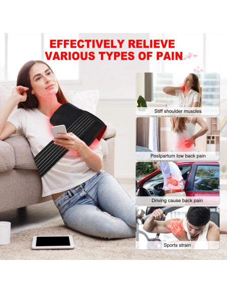 Cinturón de Terapia de Luz Roja Myipyi 40x20cm Alivio Dolor