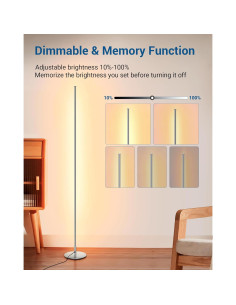 Lámpara de Pie LED DEWENWILS Plata Regulable 145.75 cm 2