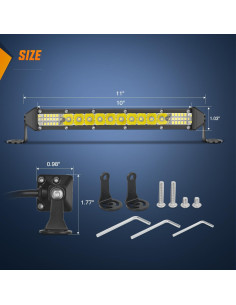 Barra de Luz LED Nilight 11" 78W Impermeable 2 Piezas 2