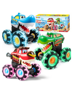 Coches Monstruo JOYIN 3 Paquete con Luz LED para Niños