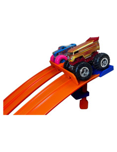 Abrazadera Hot Wheels con Puerta de Inicio 4 Carriles Azul/Naranja