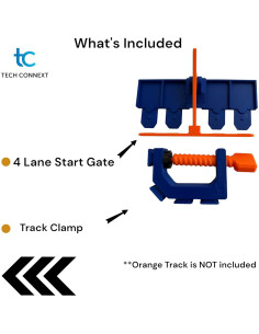 Abrazadera Hot Wheels con Puerta de Inicio 4 Carriles Azul/Naranja 2