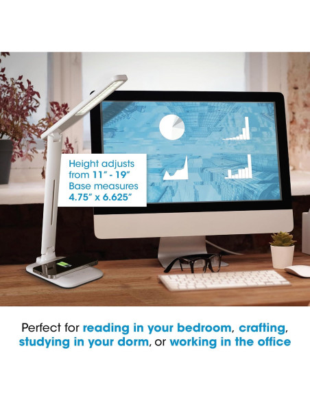 Lámpara de Escritorio LED OttLite Charge Up con Carga Inalámbrica