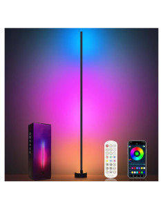 Lámpara de Esquina LED RGB Miortior 139.9 cm Control Remoto