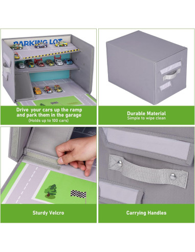 Caja de Garaje Livememory 3 en 1 para Coches de Juguete