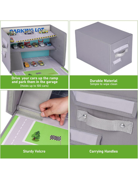 Caja de Garaje Livememory 3 en 1 para Coches de Juguete