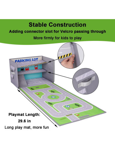 Caja de Garaje Livememory 3 en 1 para Coches de Juguete