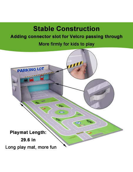 Caja de Garaje Livememory 3 en 1 para Coches de Juguete