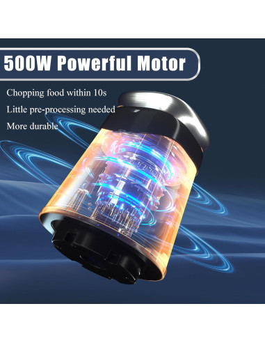 Procesador de Alimentos BUMET 500W 2L 8Tazas Acero Inoxidable