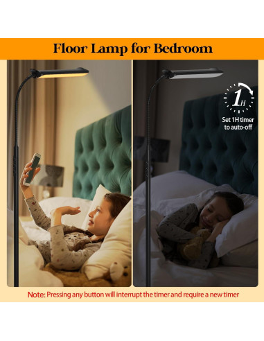 Lámpara de Pie LED Aisutha 18W Ajustable Control Remoto