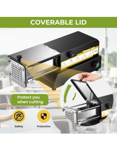 Cortador de Papas Fritas Eléctrico Flyseago 4 Cuchillas Acero 2