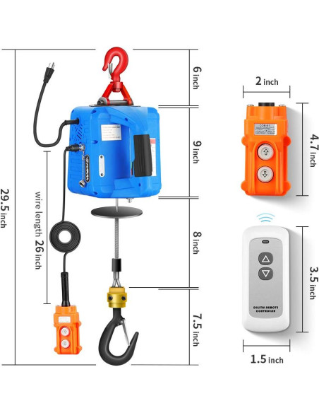 Cabrestante Eléctrico Anbull 1100LBS 1500W Control Remoto