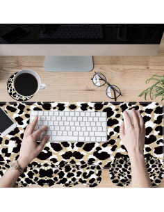 Juego de Alfombrilla de Ratón VSOJSOJKE con Reposamuñecas y Posavasos 2