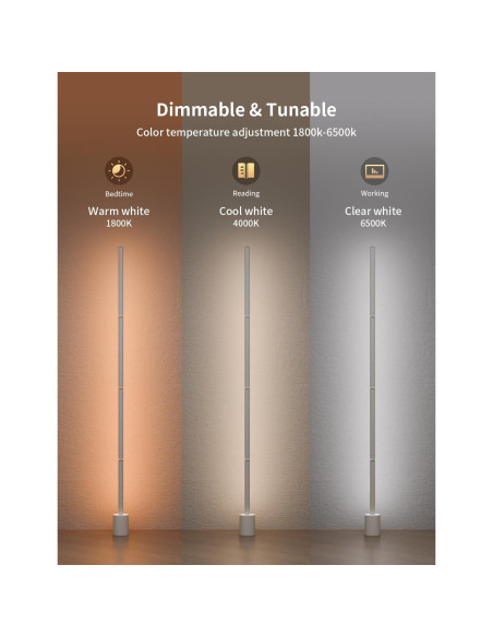 Lámpara de Pie Inteligente Ailofy RGBW+IC 16 Colores