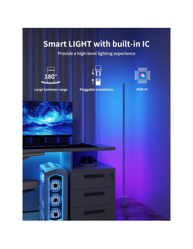 Lámpara de Pie Inteligente Ailofy RGBW+IC 16 Colores