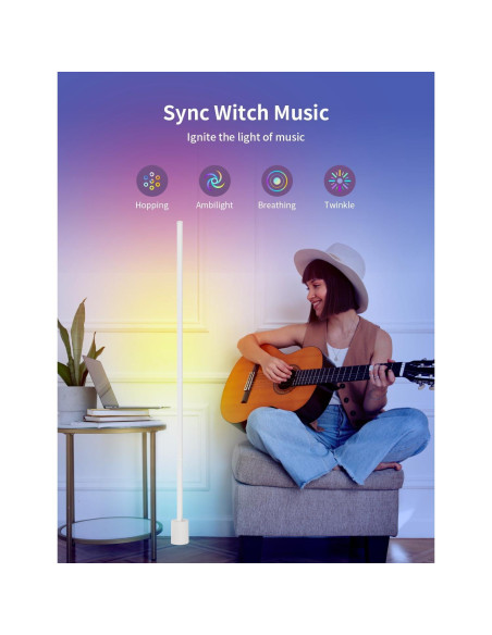 Lámpara de Pie Inteligente Ailofy RGBW+IC 16 Colores