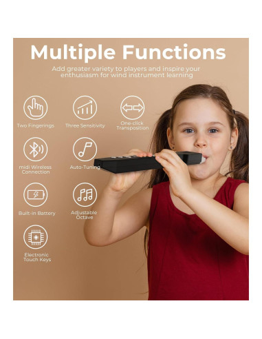 Instrumento de Viento Digital Vangoa EWI-100 Portátil