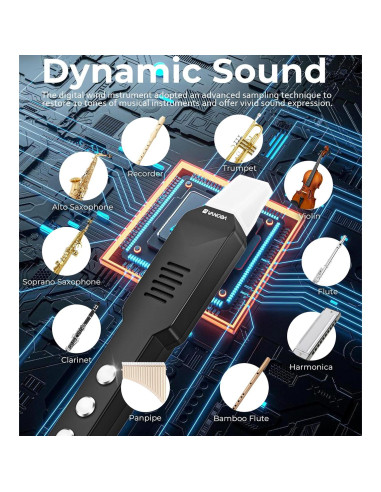 Instrumento de Viento Digital Vangoa EWI-100 Portátil