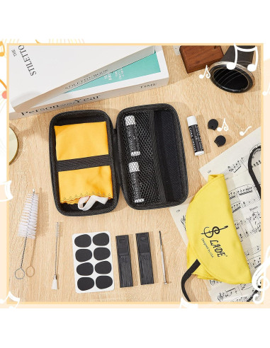 Kit de Limpieza para Clarinete Boao 23 Piezas Amarillo