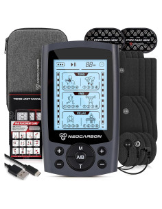 Estimulador Muscular TENS Neocarbon con 24 Modos y USB-C