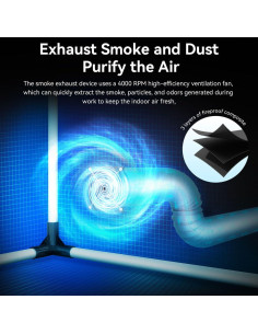 Grabador láser Skouphy 720x720x400mm con extracción de humo 2