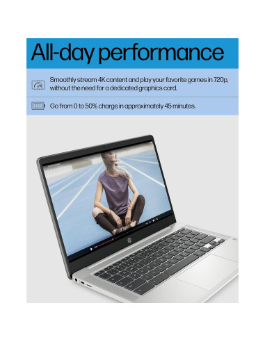 HP Chromebook 14a-na0226nr, Intel Celeron, 4GB RAM, 64GB