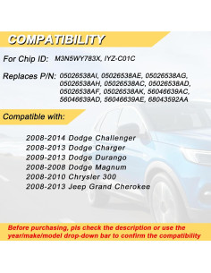 Control Remoto Llave Dodge Challenger 2008-2014 2 Pcs 2