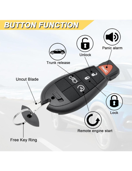 Control Remoto Llave Dodge Challenger 2008-2014 2 Pcs