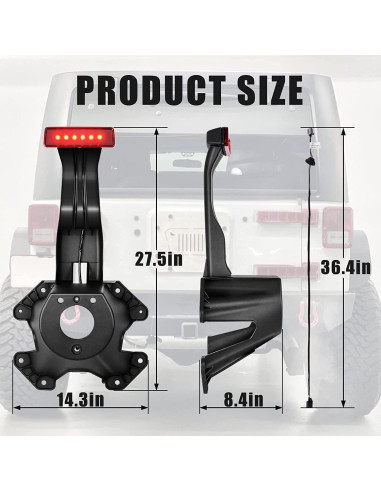 Soporte de Montaje para Neumático de Repuesto TEMSONE Rojo
