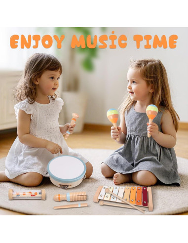 Conjunto de Instrumentos Musicales MTTIERY 8 Piezas para Niños