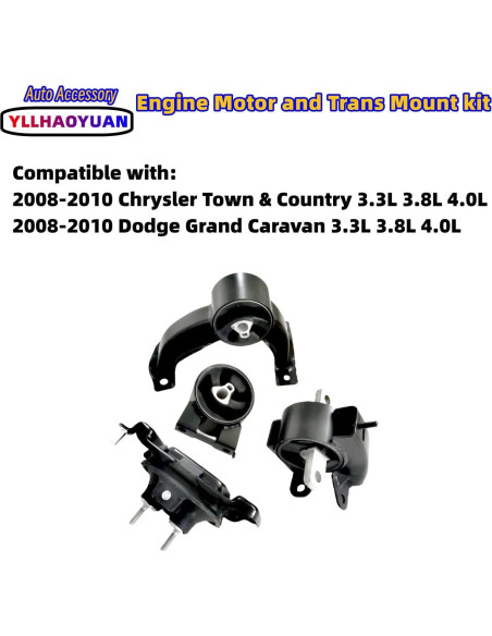 Juego de Soportes de Motor 4Pcs Yllhaoyuan 2008-2010 Chrysler