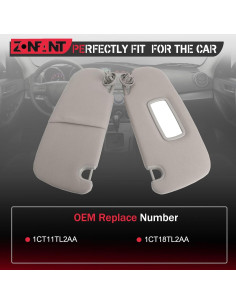 Viseras de Sol ZONFANT para Dodge Ram 2002-2009 Gris 2