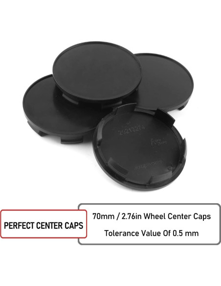Tapas de Centro de Rueda Rhinotuning 70mm Set de 4 Negro