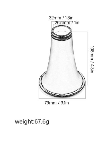 Campana de Clarinete ABS con Anillo Metálico Chapado - CC28 Negro