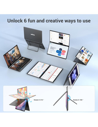 InnoView Monitor Portátil Doble 18.5" 1080P Plegable