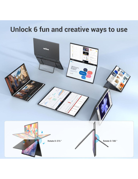 InnoView Monitor Portátil Doble 18.5" 1080P Plegable