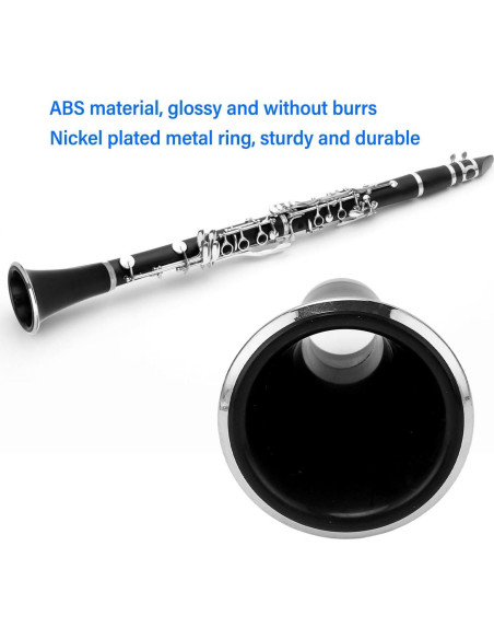 Campana de Clarinete ABS con Anillo Metálico Chapado - CC28 Negro