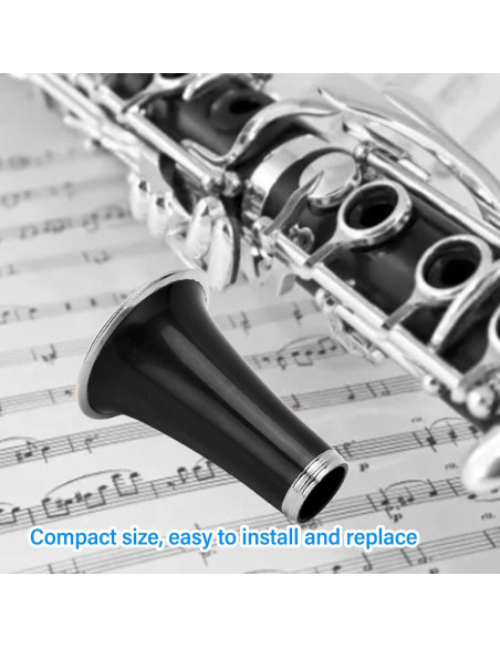 Campana de Clarinete ABS con Anillo Metálico Chapado - CC28 Negro
