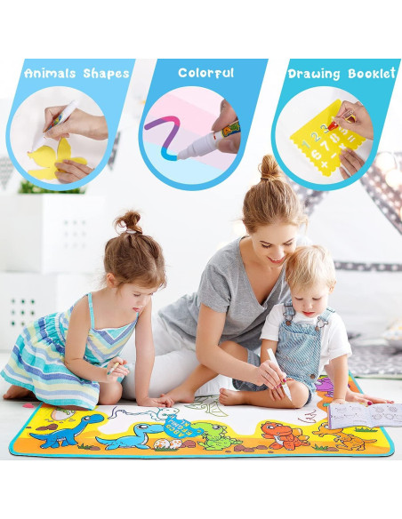 Alfombra de Dibujo de Agua FREE TO FLY - Dinosaurios 87.6x56.8 cm