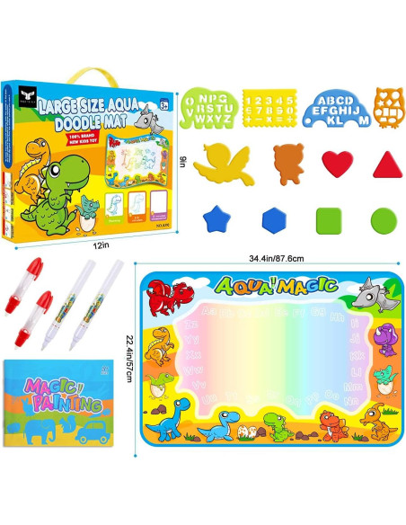 Alfombra de Dibujo de Agua FREE TO FLY - Dinosaurios 87.6x56.8 cm