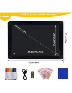 Tablero LED Kookoosmart 40x30 cm Borrable y Colorido 2