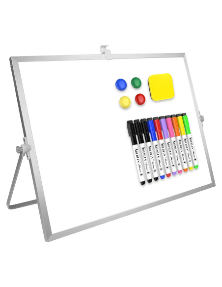 Pizarra Blanca Magnética ABERLLS 40x30 cm Doble Cara con Soporte Pizarra Blanca Magnética ABERLLS 40x30 cm Doble Cara con Soporte