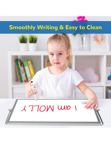 Pizarra Blanca Magnética ABERLLS 40x30 cm Doble Cara con Soporte