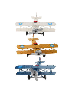 Modelo de Avión Biplano Vintage MAGICLULU 16.5x13 cm