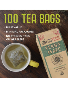 Yerba Mate Orgánica ECOTEAS - 100 Bolsas Sin Humo 249.48 g 2