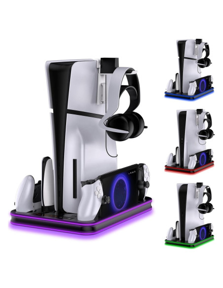 Soporte Enfriamiento PS5 JYS con Carga Doble y RGB