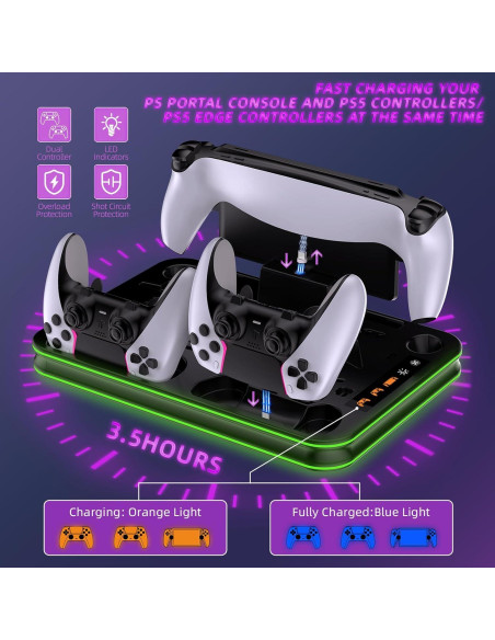 Soporte Enfriamiento PS5 JYS con Carga Doble y RGB