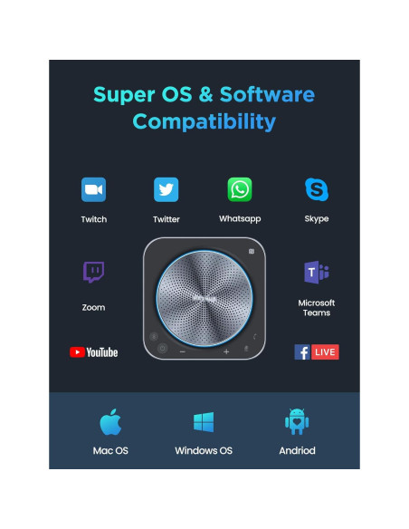 Altavoz de Conferencia Enther&MAXHUB BM35 8 Micrófonos 360