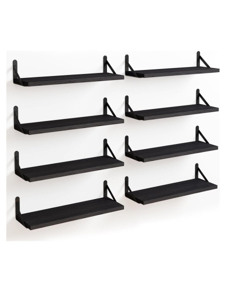 Estantes Flotantes Fixwal de Madera Rústica - Juego de 8 Piezas Estantes Flotantes Fixwal de Madera Rústica - Juego de 8 Piezas